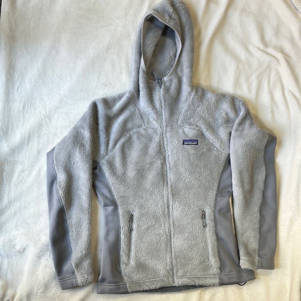 Patagonia fluffy fleece full-zip hooded jacket